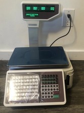 Balança de computação de preço com impressora de etiquetas térmica e visor de poste de até 66 libras comprar usado  Enviando para Brazil