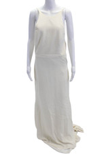 Vestido longo Alexandra Grecco feminino gola redonda sem mangas costas abertas creme tamanho 10 comprar usado  Enviando para Brazil