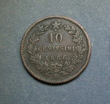 Centesimi 1866 segno usato  Grugliasco