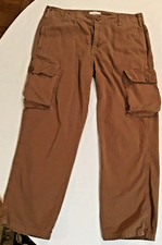 CALÇA CROPPED ARMAÇÃO HI RISE FRENTE PLANA BOLSOS CARGO PERNA RETA TAMANHO 29, usado comprar usado  Enviando para Brazil