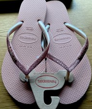 Chinelo Feminino Havaianas Rosa 4146975 Tamanho 7/8 (Novo com etiquetas) comprar usado  Enviando para Brazil