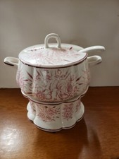 Conjunto de fondue de porcelana AES dos anos 1970 com motivo floral rosa, feito no Japão comprar usado  Enviando para Brazil