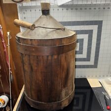 Jarro de sidra antigo de madeira metal 5 galões cano de lata de tinta vintage comprar usado  Enviando para Brazil