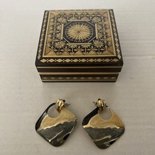 Usado, Brincos e arte popular vintage russa de madeira apliques de palha feitos à mão comprar usado  Enviando para Brazil
