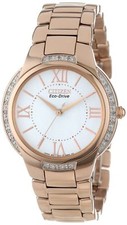 NOVO* Relógio Citizen Eco-Drive Feminino EM0093-59A Ciena Moldura de Diamante Ouro Rosa comprar usado  Enviando para Brazil