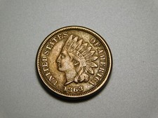 MONEDA DE COLECCIÓN GUERRA CIVIL EE. UU. CENTAVO CABEZA INDIA 1863 segunda mano  Embacar hacia Mexico