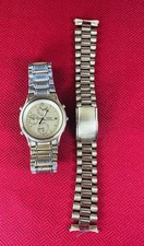 Seiko Quartz World Timer 5T52-6A29 relógio de ouro 3 submostradores testado novo pulseira extra comprar usado  Enviando para Brazil