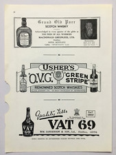 Publicidade publicitária de uísque escocês 30'S IVA 69, USHER'S, GRAND OLD PARR 7,25 pol x 1, usado comprar usado  Enviando para Brazil