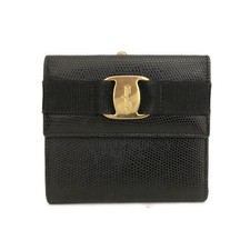 Carteira Salvatore Ferragamo Vara couro três dobras preta/7BK0015 comprar usado  Enviando para Brazil