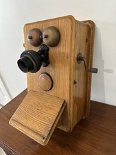 Usado, Telefone de parede de madeira carvalho antigo década de 1930 Commonwealth OfAustralia PMG manivela comprar usado  Enviando para Brazil