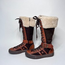 Botas Converse Chuck Taylor de couro e camurça com cadarço cano alto EUA 6.5 comprar usado  Enviando para Brazil