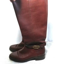 Coach Ruby Horse & Carriage Car Tall Riding Boots 7.5 EUR 38 - Brown Leather comprar usado  Enviando para Brazil