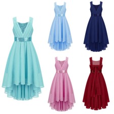 Vestido de festa infantil flor meninas sem mangas bainha alta baixa chiffon vestido de baile de aniversário comprar usado  Enviando para Brazil