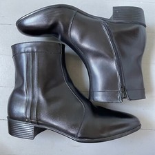 Botas de tornozelo Chelsea masculinas vintage George Oliver vinil preto com zíper tamanho 10 comprar usado  Enviando para Brazil