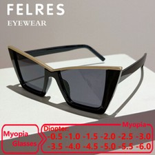 Óculos de sol feminino moda olho de gato miopia miopia colorido sombra externa, usado comprar usado  Enviando para Brazil
