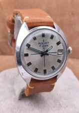 Usado, Relógio Vintage Poljot 1 MChZ Masculino Data Mecânica Soviética Manual Couro URSS 2609 comprar usado  Enviando para Brazil