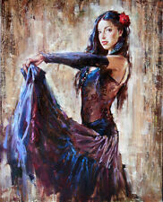 Dream-Arte Pintura A Óleo Bela Jovem Dançarina Em Vestido Lona Frete Grátis comprar usado  Enviando para Brazil