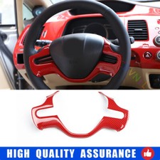 Usado, Guarnição de tampa de borda de volante de fibra de carbono vermelho para Honda Civic 2006-11 comprar usado  Enviando para Brazil
