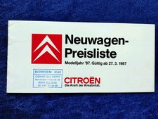 Citroen preisliste 1987 gebraucht kaufen  Vechta