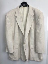 Blazer masculino coleção executiva seda linho mistura lã bege tamanho 44R jaqueta comprar usado  Enviando para Brazil