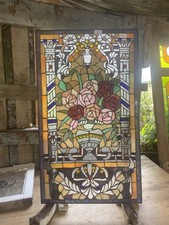 Lindo painel de vitral antigo de artes e artesanato comprar usado  Enviando para Brazil