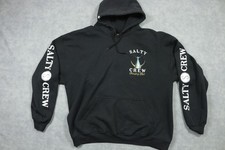 Moletom Salty Crew com capuz masculino XL preto perseguindo cauda pulôver logotipo pesca, usado comprar usado  Enviando para Brazil