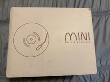 Mini fonógrafo retro vintage gramófono reproductor de discos de vinilo altavoces estéreo 3,5 segunda mano  Embacar hacia Mexico
