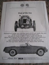 MG BMC FIRST OF THE LINE SAFETY FAST MGB WHITEWALL PNEUS 1964 ANÚNCIO ARQUIVO A4 29 comprar usado  Enviando para Brazil