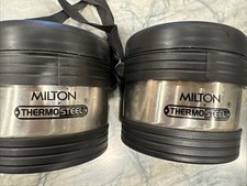 2 caixas de recipientes térmicos de aço inoxidável para lanche/almoço Milton Tiffin com alça em excelente estado usado comprar usado  Enviando para Brazil