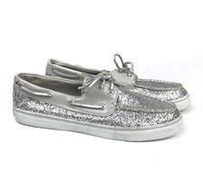 Sapatos femininos Sperry Top Sider barco 8,5 M prata glitter cadarço glamour dinheiro antigo comprar usado  Enviando para Brazil
