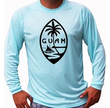 Camiseta proteção UV Map Seal Guam barco de pesca praia esporte manga longa UPF 30 comprar usado  Enviando para Brazil