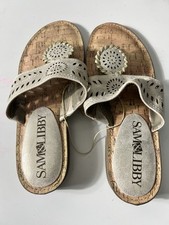 Sandalias Sam & Libby Tibby Gold Whip Stitch Tanga Puntera Zapatos Talla 9 NUEVAS segunda mano  Embacar hacia Mexico