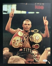 Foto assinada por Tito Trinidad 11x14 luva de boxe Porto Rico cintos autógrafo JSA comprar usado  Enviando para Brazil