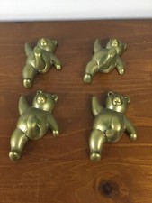 4 cabides de parede de urso de latão ganchos de parede gancho casaco de enfermeira bebê vintage comprar usado  Enviando para Brazil
