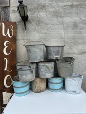 Balde de metal galvanizado vintage balde fazenda alça vaso de flores apenas um azul comprar usado  Enviando para Brazil