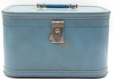 Usado, Maquiagem rígida/joias/estojo de trem e espelho vintage Travel Joy azul comprar usado  Enviando para Brazil