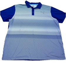 Camisa polo masculina Puma XXL listrada azul branca desempenho geométrico golfe adulto * comprar usado  Enviando para Brazil