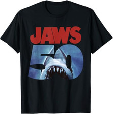 Usado, Camiseta logotipo 50º aniversário Jaws comprar usado  Enviando para Brazil