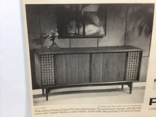 Telefonógrafo e rádio estéreo personalizado 1963 Phil I Home-Theatre TV. Anúncio com estampa vintage comprar usado  Enviando para Brazil