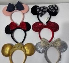 LOTE 6 peças tiara orelha Mickey Mouse parques da Disney lantejoulas sino veludo veludo comprar usado  Enviando para Brazil