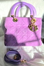 Usado, AUTÊNTICO VINTAGE Lady Dior SUEDE Bolsa Média Colcha Cannage ROXO comprar usado Usado, AUTÊNTICO VINTAGE Lady Dior SUEDE Bolsa Média Colcha Cannage ROXO comprar usado  Enviando para Brazil