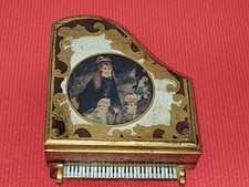 Caixa de música vintage florentina para piano arte querubim forro de veludo vermelho  comprar usado  Enviando para Brazil