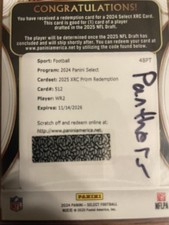 🔥2024 Panini Select Football XRC Redemption TETAIROA MCMILLAN WR2 - Panthers🔥 comprar usado  Enviando para Brazil