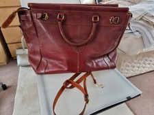 Burgundy leather holdall. for sale  MACCLESFIELD