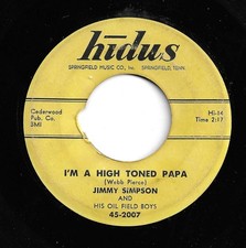 HILLBILLY HONKY TONK COUNTRY 45 by JIMMY SIMPSON AND HIS OIL FIELD BOYS HEAR IT segunda mano  Embacar hacia Mexico