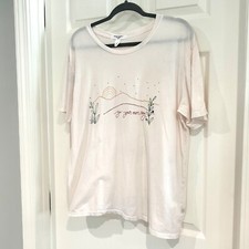 Camiseta bordada Project Social T feminina XL "Go Your Own Way" algodão creme comprar usado  Enviando para Brazil