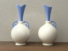 Par de vasos Lenox brancos e azuis RAROS 8’ com etiqueta verde comprar usado  Enviando para Brazil