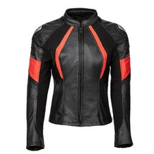Usado, Jaqueta de couro feminina slim fit couro de carneiro vermelho Moto Racer Jacket comprar usado  Enviando para Brazil