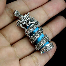 Usado, 925 Pendentif Argent Massif Turquoise Stabilisé 32x10m Marcassite Dragon Bijoux comprar usado Usado, 925 Pendentif Argent Massif Turquoise Stabilisé 32x10m Marcassite Dragon Bijoux comprar usado  Enviando para Brazil
