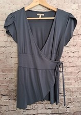 Blusa decote em V azul marinho antiga pequena elástica rayon comprar usado  Enviando para Brazil